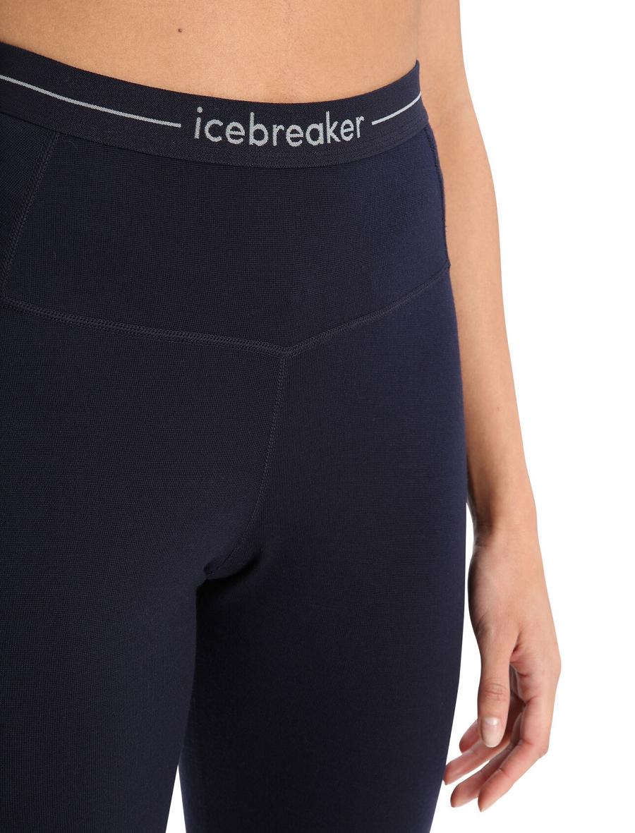 Women's Icebreaker Merino 260 Tech High Rise Leggings Base Layers Midnight Navy | CA 1096SGLO